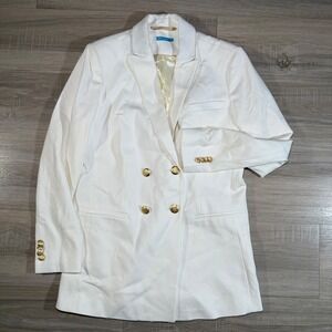 Womens J. McLaughlin Double Breasted Blazer Jacket Gold Buttons Portugal Made 4‎
